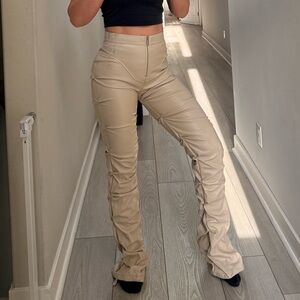 Women's Tan High-Waisted Pants